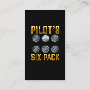 Carte De Visite Pilotes Six Pack Humour de vol Avion d'entraînemen
