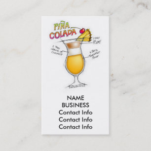 CARTE DE VISITE PINA COLADA RECETTE COCKTAIL ART