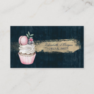Carte De Visite Pinceau de calligraphie pour boulangerie de cupcak