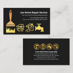 Carte De Visite Pinceau de peinture Silhouette Gold City