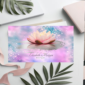 Carte De Visite Pinceau Lotus Moderne Frappe Froide Holographique