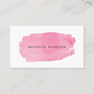 Carte De Visite Pinceau Rose Créatif Aquarelle Professionnel