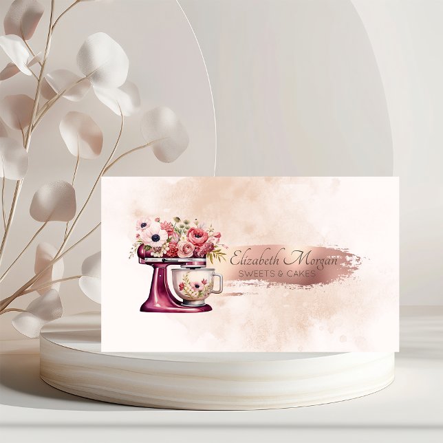 Carte De Visite Pinceau Trait Éclat Rouge Mélangeur Aquarelle (Créateur téléchargé)