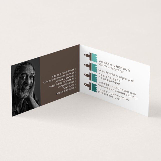 Carte De Visite Pinceaux Ombre turquoises, Peintre & Décorateur Ph (Intérieur)