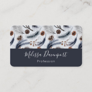 Carte De Visite Pine Cones & Pine Needles Aquarelles Motif