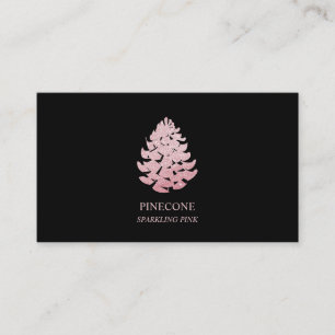 Carte De Visite Pinecone Étincelant Rose