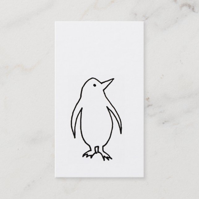 Carte De Visite Pingouin - frais simple art encre d'amusement de (Devant)