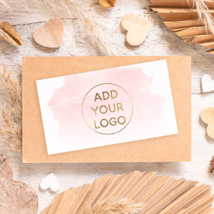 Carte De Visite Pink aquarelle brosse télécharger votre logo