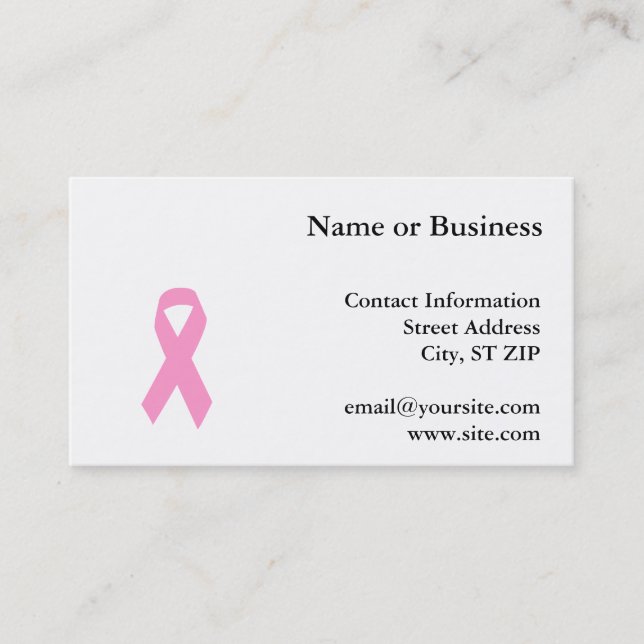 Carte De Visite Pink Aware Ribbon (Devant)