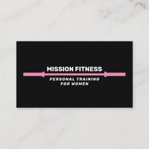 Carte De Visite Pink Barbell Fitness Personal Trainer Business B