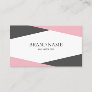 Carte De Visite Pink Black Line Frame Minimal Elegant Beauty