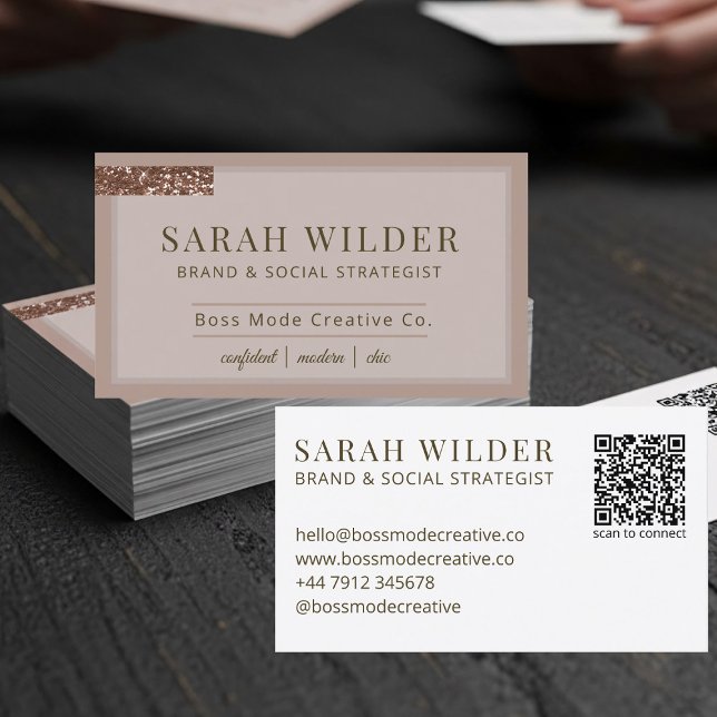 Carte De Visite Pink Brand & Social Strategist Business Card (Never underestimate the power of a great business card. Perfect for brand & social media strategists)