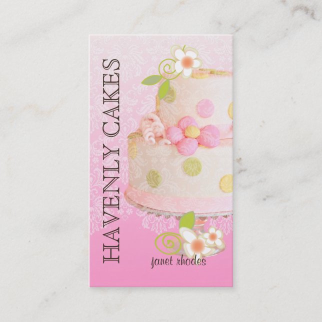 Carte De Visite Pink + Chocolat Mariage Gâteau/boulangerie/pâtisse (Devant)