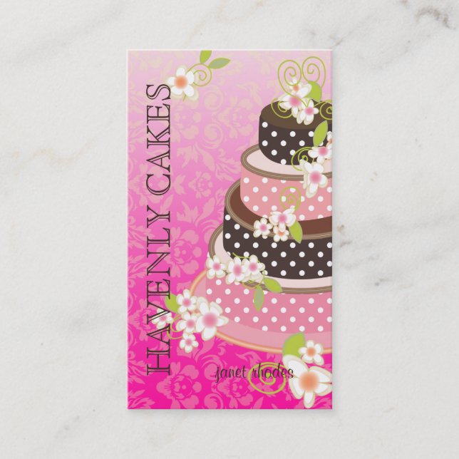 Carte De Visite Pink + Chocolat Mariage Gâteau/boulangerie/pâtisse (Devant)