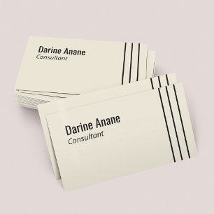 Carte De Visite Pink et bandes noires minimes pour les professionn