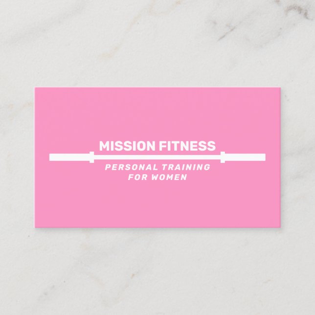 Carte De Visite Pink Femme Fitness Personal Trainer Business (Devant)