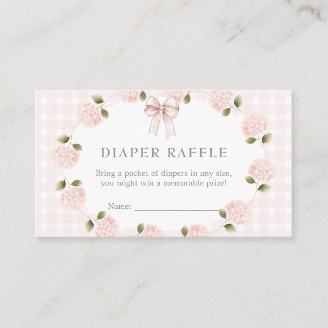Carte De Visite Pink Floral Baby Shower Invitation,  (Devant)