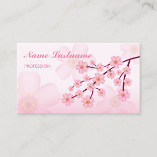 Carte De Visite Pink Floral Sakura Cherry Blossom Tree Branche