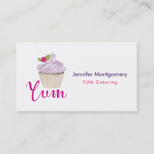 Carte De Visite Pink Frosted Cupcake Yum!