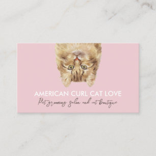 Carte De Visite Pink Funky Animal Sitter American Curl Chat