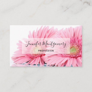Carte De Visite Pink Gerbera Daisies Elegant Photo