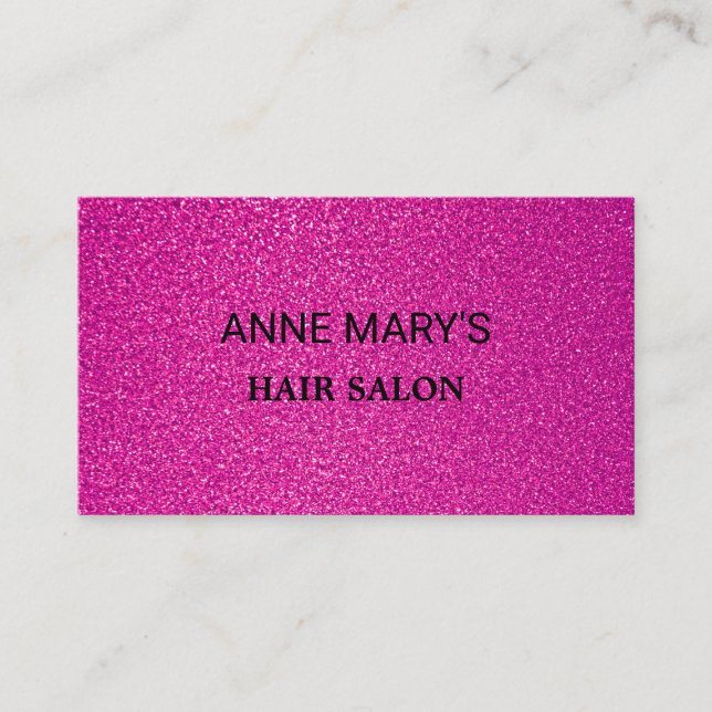 Carte De Visite Pink Glitter PurpleHair Salon Spa Hairdresser  (Devant)
