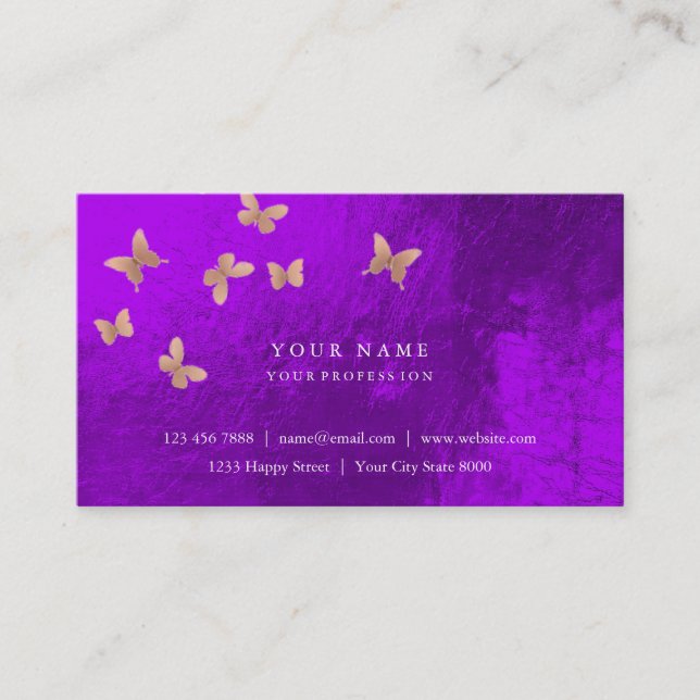 Carte De Visite Pink Gold Blush Cooper Purple Amethyst Metallic (Devant)