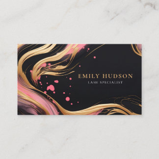 Carte De Visite Pink Gold Lash Spécialiste Beauté