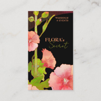 Carte De Visite Pink Hollyhocks Élégant fleuriste