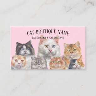 Carte De Visite Pink Home Pet Cats