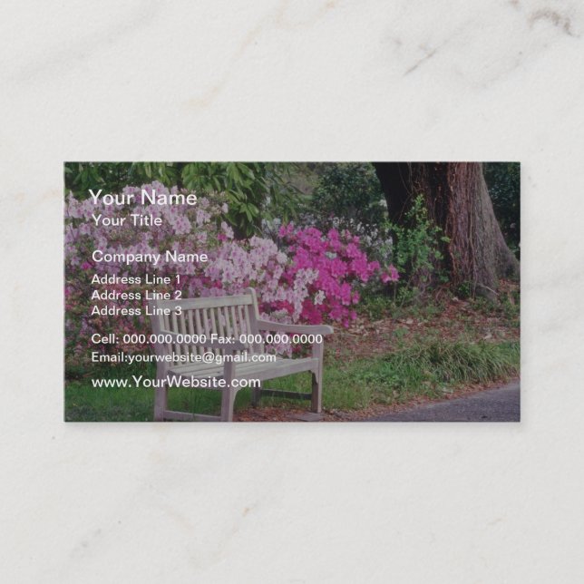 Carte De Visite Pink Le banc du jardin (Devant)