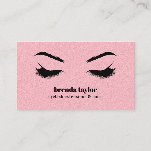 Carte De Visite PINK LEATHER chic Eyelash Browbar professionnel (Devant)