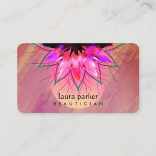 Carte De Visite Pink Lotus Massage Fleur Yoga Professeur