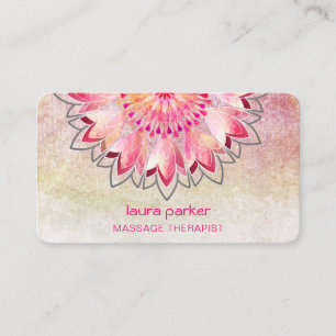 Carte De Visite Pink Lotus Yoga Thérapiste Spa Santé holistique