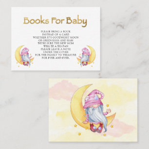 Carte De Visite Pink mignonne Gnome Lune Nuages bébé pour bébé
