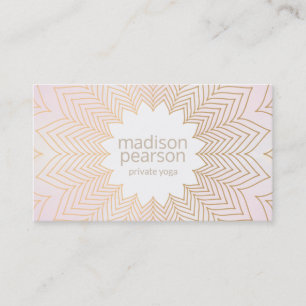 Carte De Visite Pink Modern Lotus Mandala Fleur Yoga Enseignant