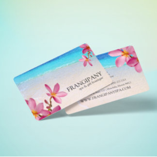 Carte De Visite Pink Plumeria Beach Spa Resort Boutique B&B