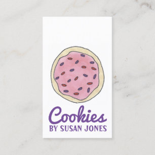 Carte De Visite Pink Purple Cookies Sucre Cookie Boulangerie Baker