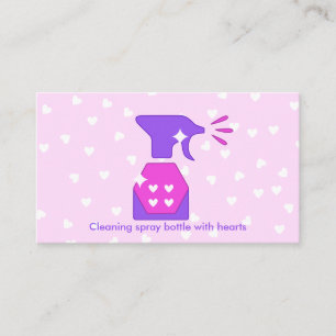 Carte De Visite Pink Purple Heart spray nettoyage de bouteille