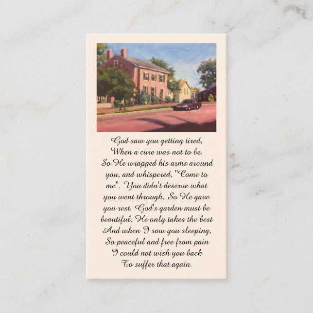 Carte De Visite Pink Red Yellow Green Blue Memorial Service Card (Devant)