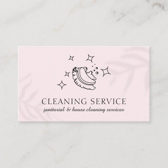 Carte De Visite Pink Star Bubble Cleaning Brosse Janitorial Maid (Devant)