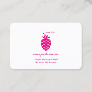 Carte De Visite PINK STRAWBERRY Logo simple et moderne .