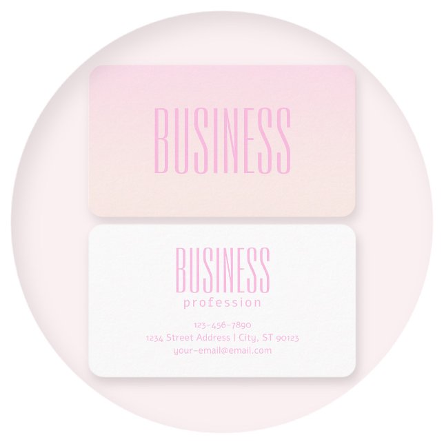 Carte De Visite Pink to Peach Sunset Ombre avec texte personnalisa (Créateur téléchargé)