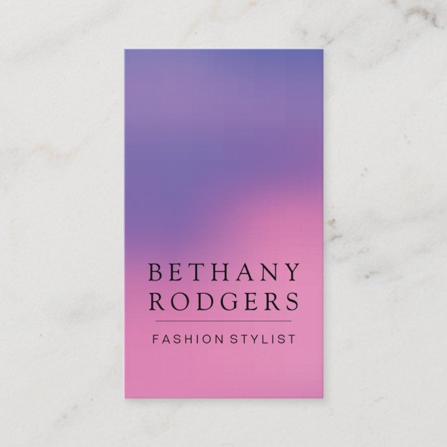 Carte De Visite Pink violet minimaliste (Devant)