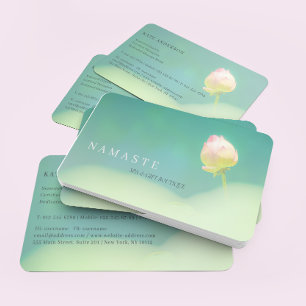 Carte De Visite © Pinkish White Lotus Flower Green