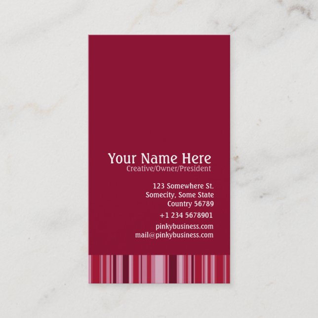 Carte De Visite Pinky Business (Devant)