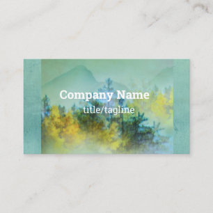 Carte De Visite pins montagne eau nature art turquoise