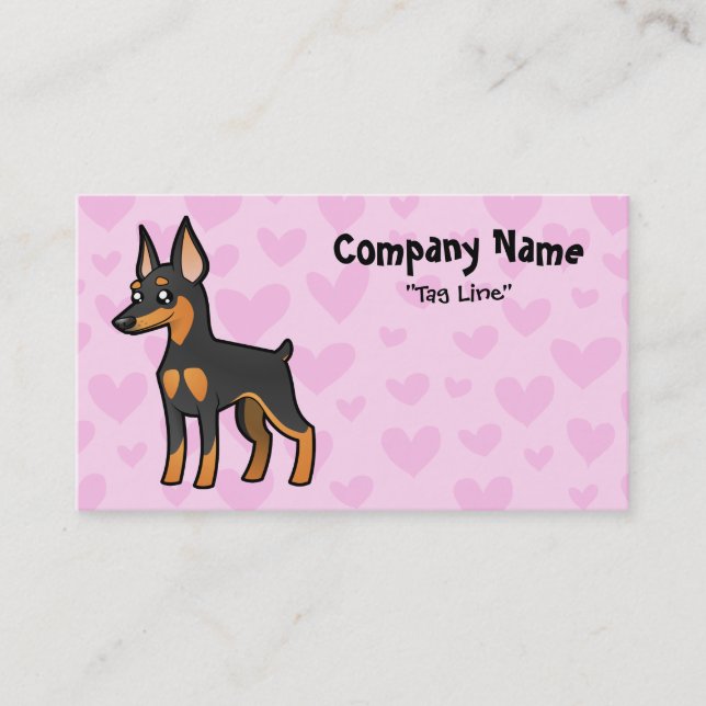 Carte De Visite Pinscher miniature/amour de Manchester Terrier (Devant)
