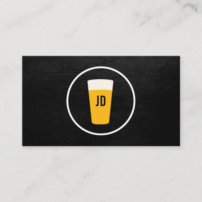 Carte De Visite Pint of Beer Logo tendance Noir (Devant)