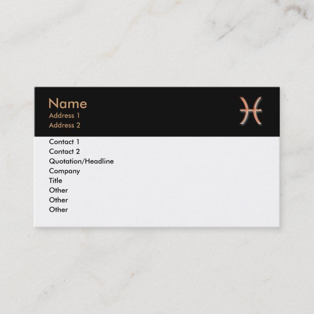 Carte de visite Pisces (Devant)